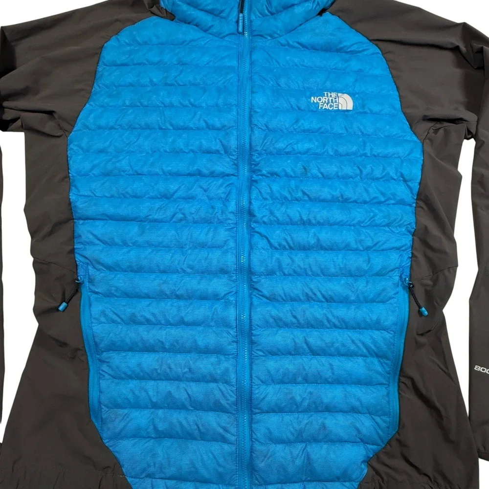 The North‎ Face Verto Micro Jacket Mens Large 800 Down Hybrid Puffer Blue Gray